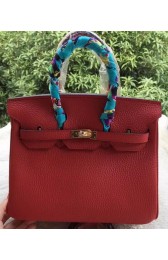 Fake Hermes Birkin 25CM Tote Bag Litchi Leather H25T Red PY1098GR32