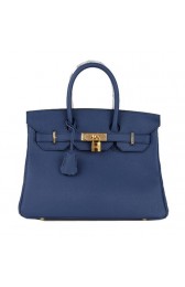 Fake Hermes Birkin 30CM Tote Bag RoyalBlue Original Leather H30 Gold PY1695UI88