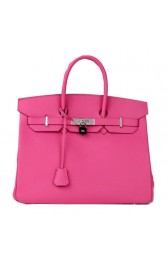 Fake Hermes Birkin 35CM Tote Bag Peach Original Leather H35 Silver PY1700uQ71