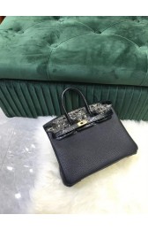 Fake Hermes Birkin Bag Original Leather crocodile togo HBK2530 black PY485IL96