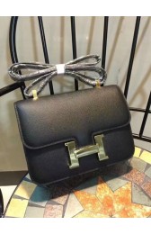 Fake Hermes Constance Bag Calfskin Leather H9978 Black PY933qY98