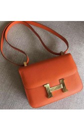 Fake Hermes Constance Bag Calfskin Leather H9999 Orange PY987Sq37