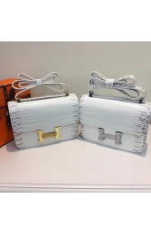 Fake Hermes Constance Bag Croco Leather H9978C White PY879DV93