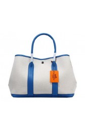 Fake Hermes Garden Party 36cm Tote Bag Canvas Blue PY1388Iw51