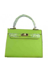 Fake Hermes Kelly 22cm Tote Bag Calfskin Leather Green PY1545RY48