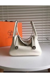 Fake Hermes Lindy Original Togo Leather Bag 5086 White PY804zR45