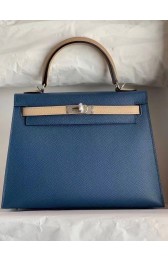 Fake Hermes Original Epsom Leather KEL2578 blue&grey PY340tp14