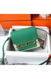 Fake Hermes Roulis 19cm Evercolor 9D H9003 green&Gold PY144IL96