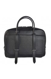 Fake Hermes Steve 38CM Travel Bag Clemence Leather Black PY1961oA83