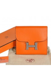 Fashion Hermes Constance Wallets Togo Leather A608 Orange PY2315Za62