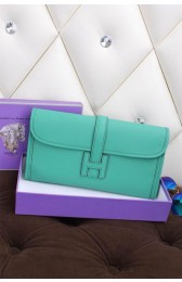 Fashion Hermes Jige Clutch Bag Calfskin Leather H258 Green PY1488Of26