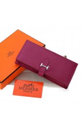 Hermes Bearn Japonaise Bi-Fold Wallet Original Leather A208 Purple PY2196bW68