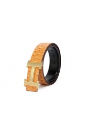 Hermes Belt Ostrich Leather HB5327 Camel PY3780AZ57