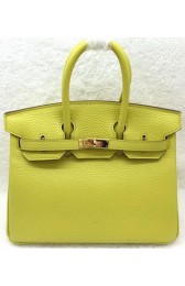 Hermes Birkin 25CM Tote Bag Original Leather H25T Lemon PY1171sk39