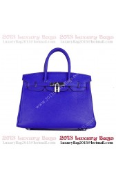 Hermes Birkin 30CM Tote Bag Blue Clemence Leather H6088 Silver PY1852jB82