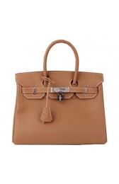 Hermes Birkin 30CM Tote Bag Camel Original Leather H30 Silver PY1665OZ92