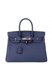 Hermes Birkin 30CM Tote Bag RoyalBlue Original Leather H30 Silver PY1664Uf65