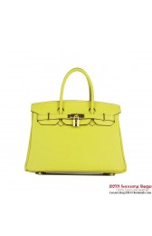 Hermes Birkin 30CM Tote Bags Lemon Clemence Leather Gold PY1876CQ60