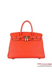 Hermes Birkin 30CM Tote Bags Orange Clemence Leather Gold PY1893SS41