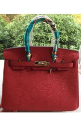 Hermes Birkin 30CM Tote Bags Red Calfskin Leather BK30 Gold PY1108TV86