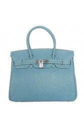 Hermes Birkin 30CM Tote Bags Smooth Togo Leather Blue PY2011Av26