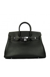 Hermes Birkin 35CM Tote Bag Black Smooth Leather H6089 Silver PY1368yx89