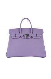 Hermes Birkin 35CM Tote Bag Lavender Grainy Leather Silver PY1588sA83