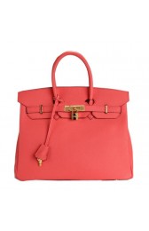 Hermes Birkin 35CM Tote Bag Light Red Original Leather H35 Gold PY1698DI37