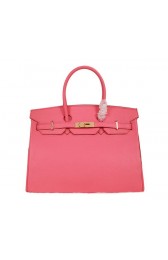 Hermes Birkin 35CM Tote Bag Pink Clemence Leather H35 Gold PY1788cP15