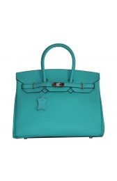 Hermes Birkin 35CM Tote Bag SkyBlue Clemence Leather H6089 Silver PY1793ta99