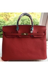 Hermes Birkin 40CM Bag Red Litchi Leather BK40 Gold PY1115dX32