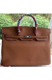 Hermes Birkin 40CM Bag Wheat Litchi Leather BK40 Silver PY1116ym68