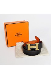 Hermes Black Imported Belt HR1005A Gold PY3765OR71