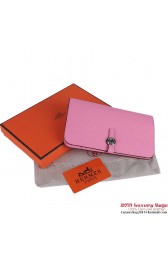 Hermes Dogon Wallet Clemence Leather Travel Case H001 Pink PY2280aM39