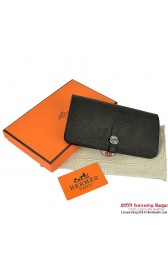 Hermes Dogon Wallet Travel Case H001 Black PY2285wn15