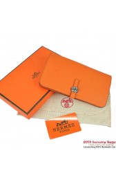 Hermes Dogon Wallet Travel Case H001 Orange PY2286vN22