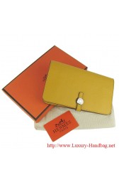 Hermes Dogon Wallet Travel Case H001 Yellow PY2350Mu87