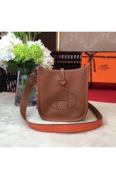 Hermes Evelyne mini 17cm Messenger Bag Original Calf Leather H1187 Light tan PY800Oq54