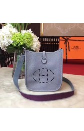 Hermes Evelyne mini 17cm Messenger Bag Original Calf Leather H1187 Sky blue PY810QS83