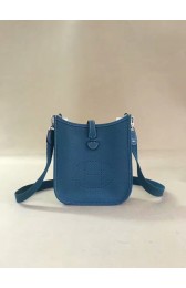 Hermes Evelyne original togo leather mini Shoulder Bag H15698 blue PY454CD19