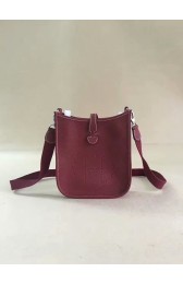 Hermes Evelyne original togo leather mini Shoulder Bag H15698 Burgundy PY449rN91