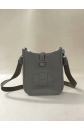 Hermes Evelyne original togo leather mini Shoulder Bag H15698 dark grey PY459Oq54