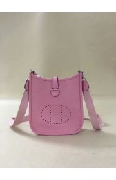 Hermes Evelyne original togo leather mini Shoulder Bag H15698 pink PY455eh94