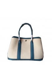 Hermes Garden Party 30CM Bag Canvas Leather H11S Blue PY1492QS83