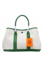 Hermes Garden Party 30cm Tote Bag Canvas Green PY1382tp20