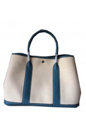 Hermes Garden Party 36CM Bag Canvas Leather H11M Blue PY1502ei37