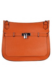 Hermes Jypsiere 34CM Shoulder Bag Silver Hardware Orange PY1989BM34