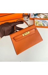 Hermes Kelly 19cm Shoulder Bags Epsom Leather KL19 Gold hardware orange PY211UW33