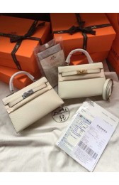 Hermes Kelly 22cm Handle Bag Epsom Leather KL22 Cream PY436rf34