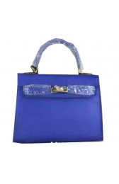 Hermes Kelly 22cm Tote Bag Calfskin Leather Blue PY1546su78